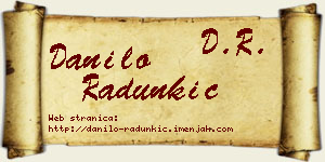 Danilo Radunkić vizit kartica